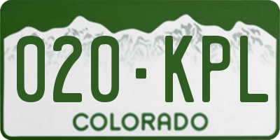 CO license plate 020KPL