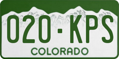 CO license plate 020KPS