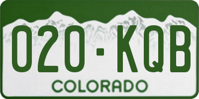 CO license plate 020KQB