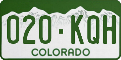 CO license plate 020KQH