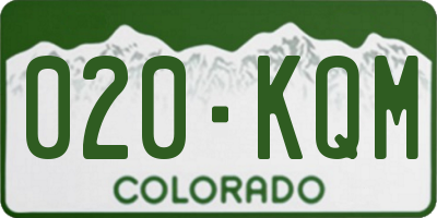 CO license plate 020KQM