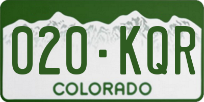 CO license plate 020KQR
