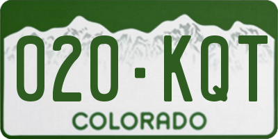 CO license plate 020KQT