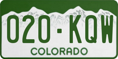 CO license plate 020KQW