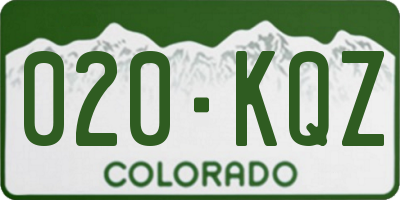 CO license plate 020KQZ