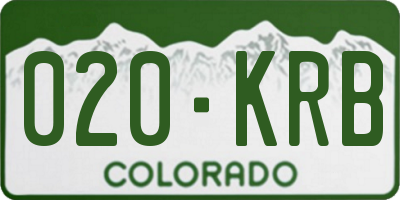 CO license plate 020KRB