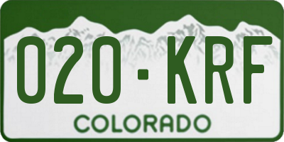 CO license plate 020KRF