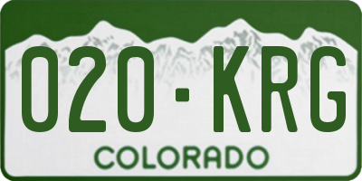 CO license plate 020KRG