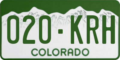 CO license plate 020KRH