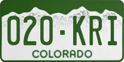 CO license plate 020KRI