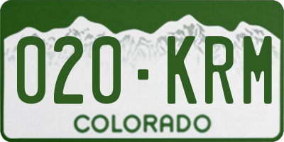 CO license plate 020KRM