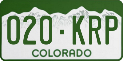 CO license plate 020KRP