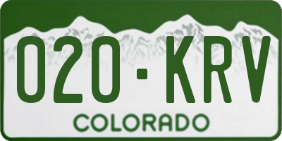 CO license plate 020KRV