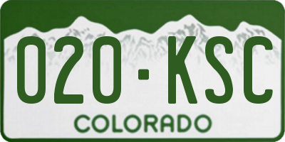 CO license plate 020KSC