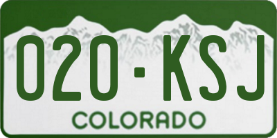 CO license plate 020KSJ