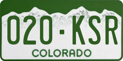 CO license plate 020KSR