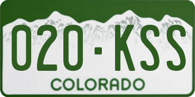 CO license plate 020KSS