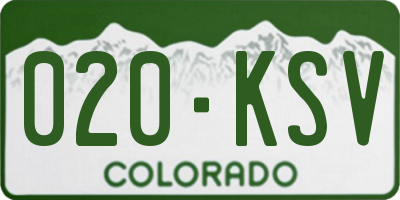 CO license plate 020KSV