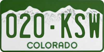 CO license plate 020KSW