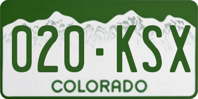 CO license plate 020KSX