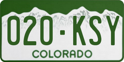 CO license plate 020KSY