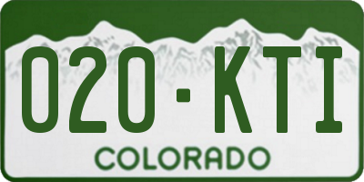 CO license plate 020KTI