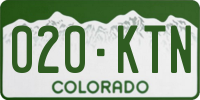 CO license plate 020KTN