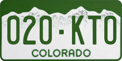 CO license plate 020KTO
