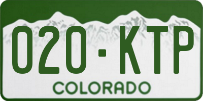 CO license plate 020KTP