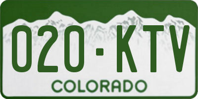 CO license plate 020KTV