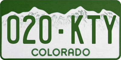 CO license plate 020KTY