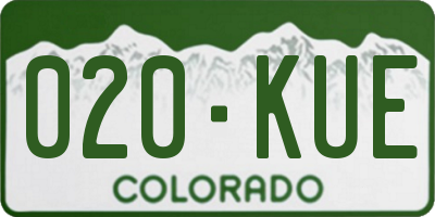 CO license plate 020KUE