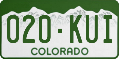CO license plate 020KUI