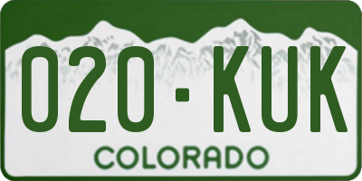 CO license plate 020KUK