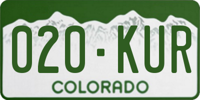 CO license plate 020KUR