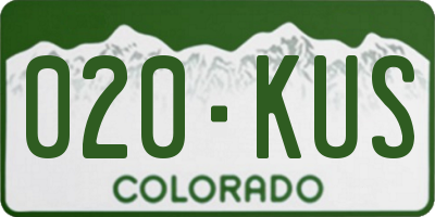 CO license plate 020KUS