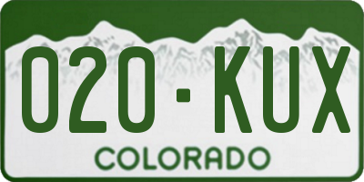 CO license plate 020KUX
