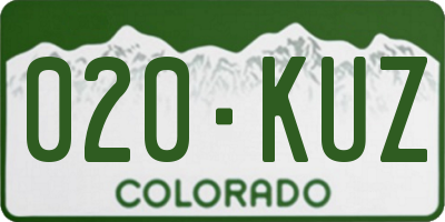 CO license plate 020KUZ