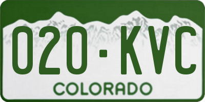 CO license plate 020KVC
