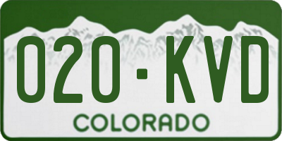 CO license plate 020KVD