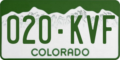 CO license plate 020KVF