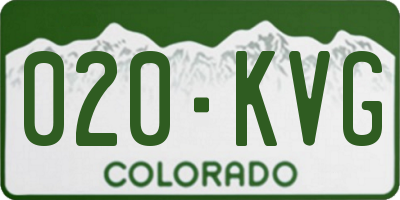 CO license plate 020KVG