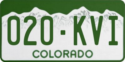CO license plate 020KVI