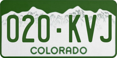 CO license plate 020KVJ