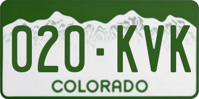 CO license plate 020KVK