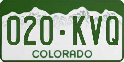 CO license plate 020KVQ