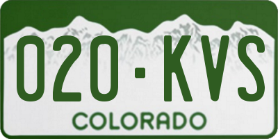 CO license plate 020KVS