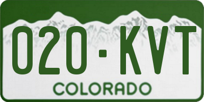 CO license plate 020KVT