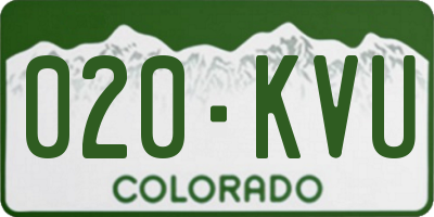 CO license plate 020KVU