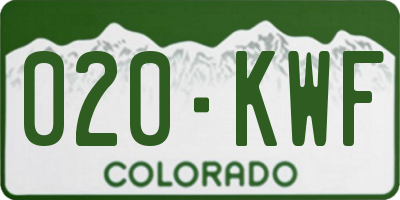 CO license plate 020KWF
